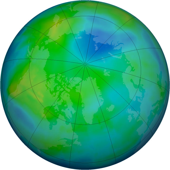 Arctic ozone map for 08 November 2012